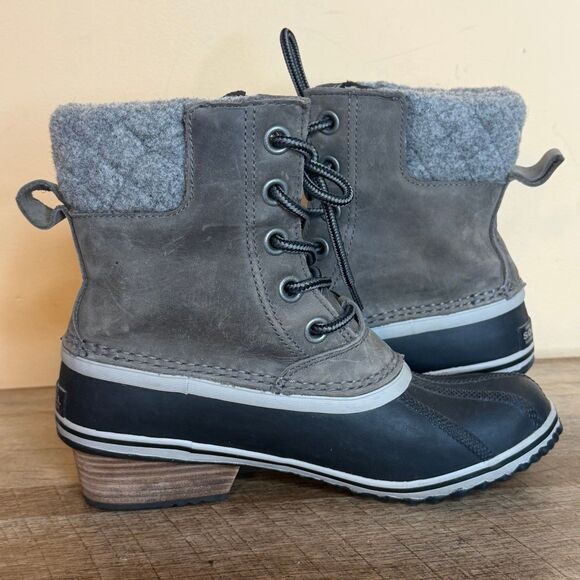 Sorel Women’s Size 7 Waterproof Winter snow lined Duck Boots Gray Suede NL2348 - Picture 6 of 7